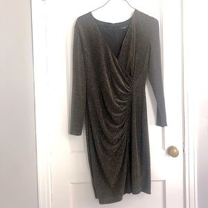 DKNY Cinched Waist Long Sleeve Dress, Size 14